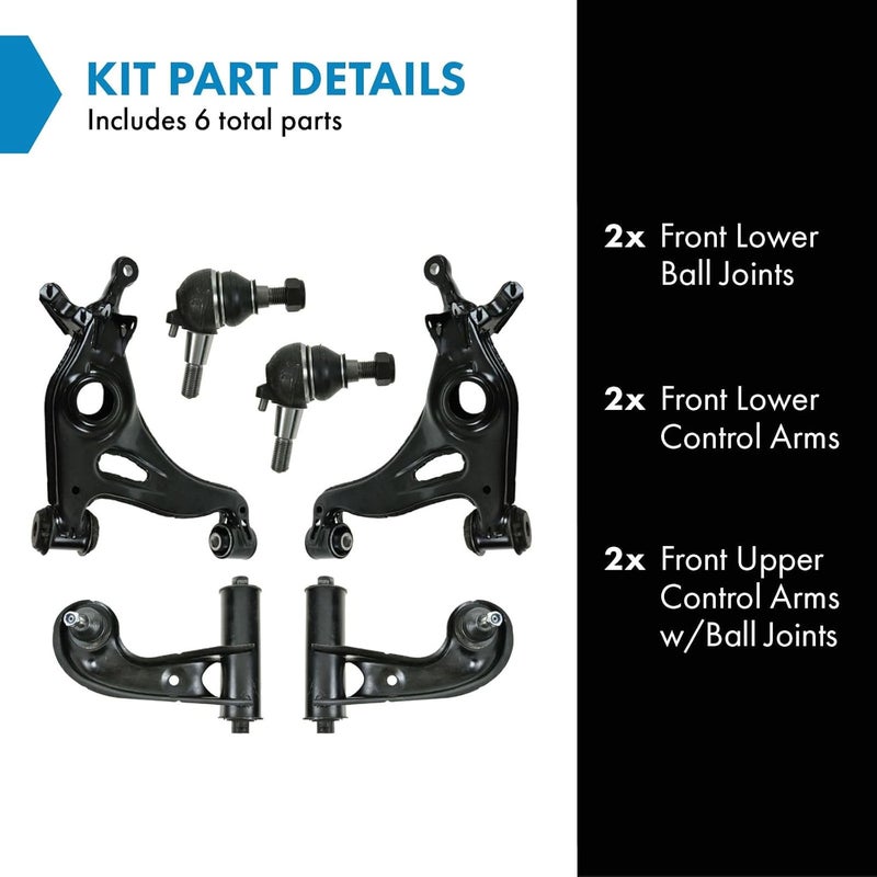 TRQ Front Control Arm with Ball Joint Set Compatible with 94-04 Mercedes-Benz - Image 2